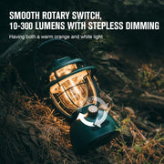 Campinglamp - Kampeerlamp - Retro Stijl LED-lantaarn - Dimbare - Draagbare - met Noodstroombank - USB-C & A Oplaadbaar - voor Buiten - Camping - Noodsituatie - IPX5 Waterdicht - 300Lm - 11200 mAh - Klaverbroen