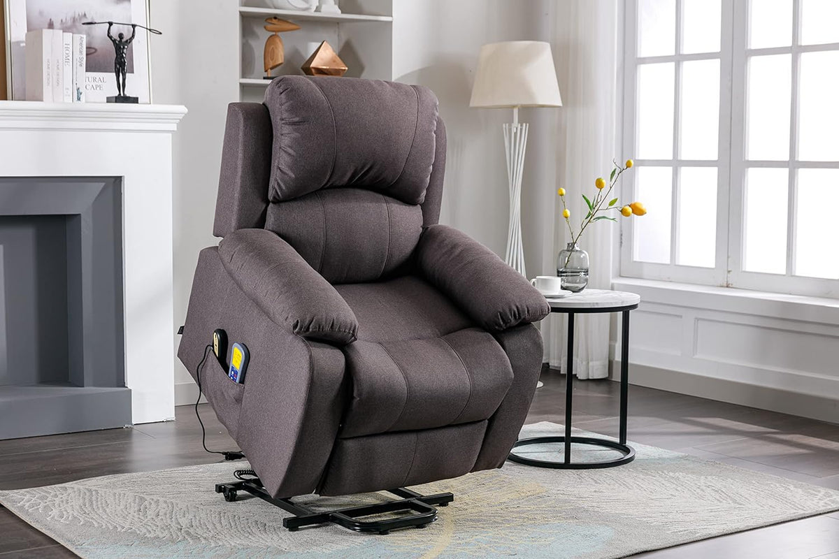 Astan Hogar Ramón AH-AR30920MR, relaxstoel met zelfhulpfunctie (genezing van personen), elektrische ligstoel, massage en therapie, bruin