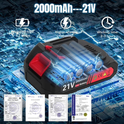 Snoeischaar met accu, 40 mm, elektrische snoeischaar met accu, professionele oplaadbare schaar voor tuinieren, boom 21 V (21 V)