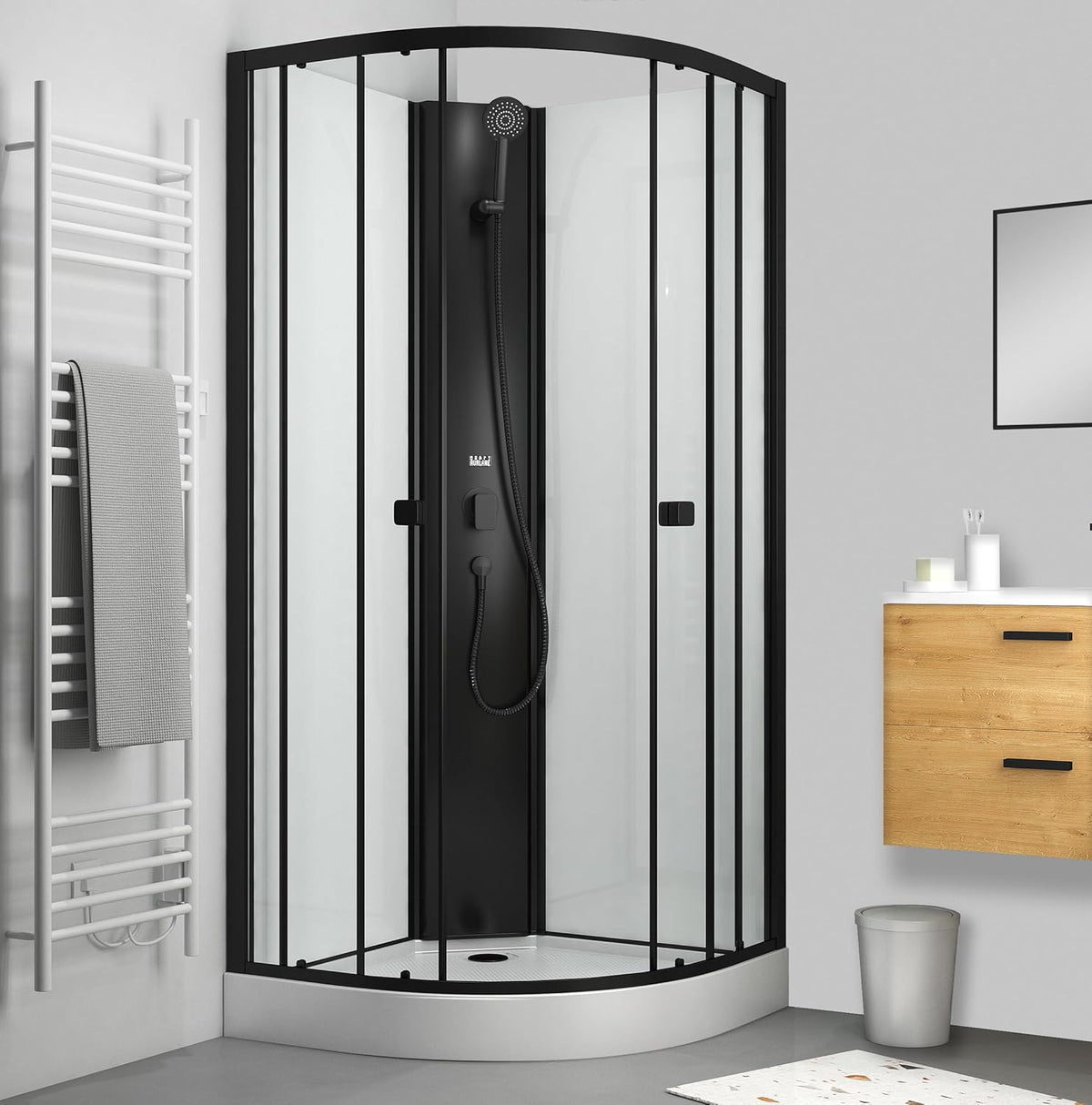 Vierkante Douchecabine – Douchecabine Met Douchebak – Glazen Douchecabine – Aluminium Douchecabine – Moderne Douche – 85x85x198 cm – 4 mm Veiligheidsglas – Comfortabele Instaphoogte