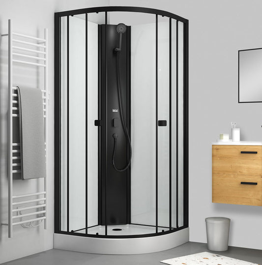 Vierkante Douchecabine – Douchecabine Met Douchebak – Glazen Douchecabine – Aluminium Douchecabine – Moderne Douche – 85x85x198 cm – 4 mm Veiligheidsglas – Comfortabele Instaphoogte