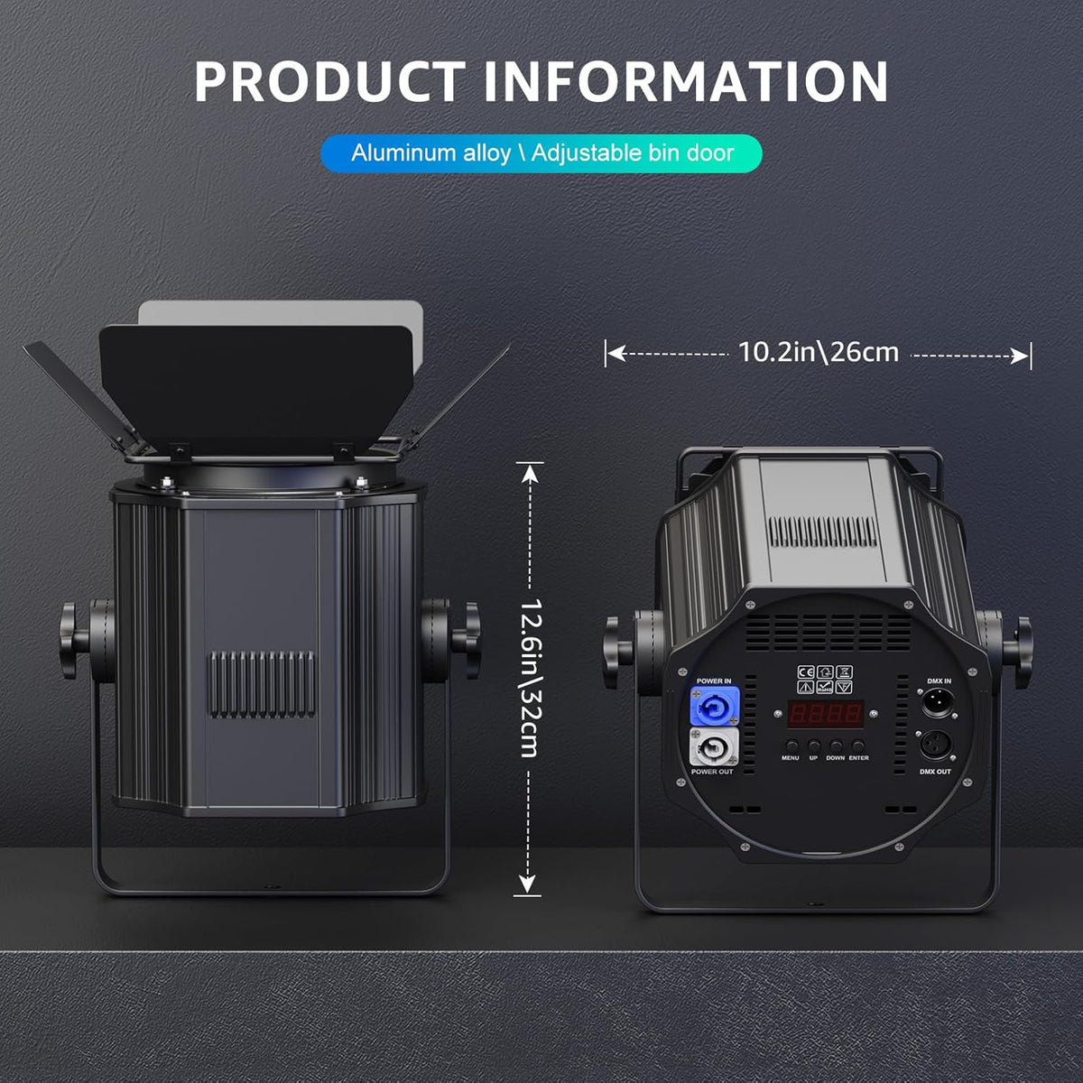 200 W COB LED Par schijnwerper 6-in-1 RGBWA+UV DJ podiumlicht met afschermkleppen, warm-koud wit par schijnwerper met DMX512/auto/sound discoverlichting voor party concert kerk bruiloft theater