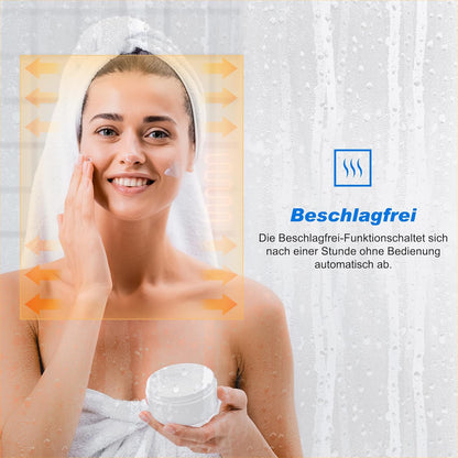 SONNI Led-spiegelkast voor badkamer, met 3-voudige vergrotingsspiegel en stopcontact, 70 x 50 cm, aluminium spiegelkast met touch-schakelaar, 3 lichtkleuren + deogging, IP44 waterdicht