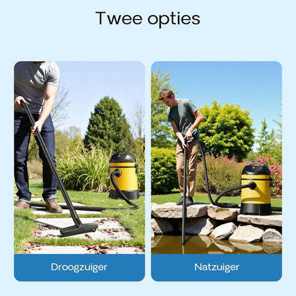 Wiltec vijverstofzuiger 1400 W motor nat droog stofzuiger voor vijver en zwembad 30 liter capaciteit bodemzuiger automatisch leegmaaksysteem