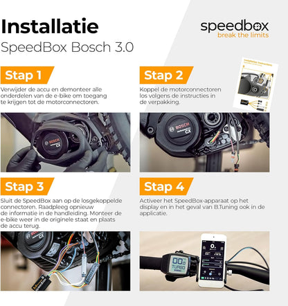 SpeedBox 3.0 compatibel met Bosch/Tuning-chip voor e-bikes ook voor Bosch-motoren 2017-2024, inclusief cranktrekker