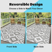 Buiten Vloerkleed - Buitenkleden - Buitentapijt - Opvouwbaar - UV-bestendig - Waterdicht - Buitenmatten - voor Buiten - Balkon - Strand - Picknick -Terras - Rechthoekig - 240 x 300 cm - Grijs