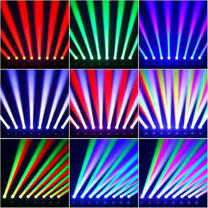 Mini 60W Beam Moving Head Podiumlamp, RGBW LED Partylicht DMX512 met spraakbediening, professionele verlichtingsinstallatie voor podiumverlichting, disco, DJ, bar, kerst