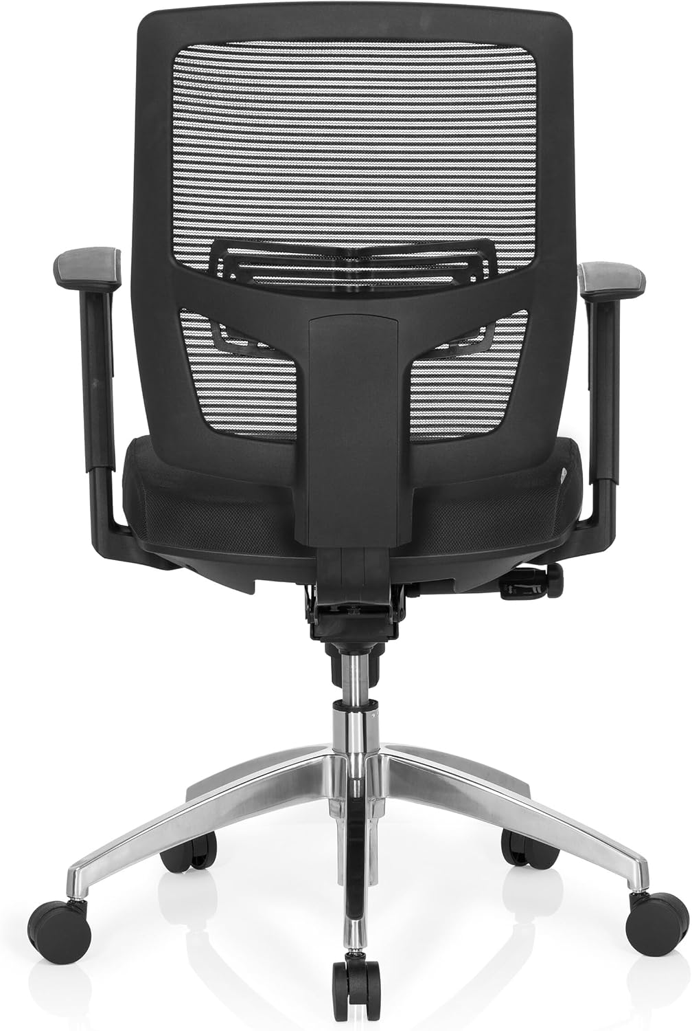 hjh OFFICE 657284 bureaustoel draaistoel NET 90 stof zwart/zwart, eersteklas afwerking, in hoogte verstelbare rugleuning, in hoogte verstelbare armleuningen, ergonomische bureaustoel