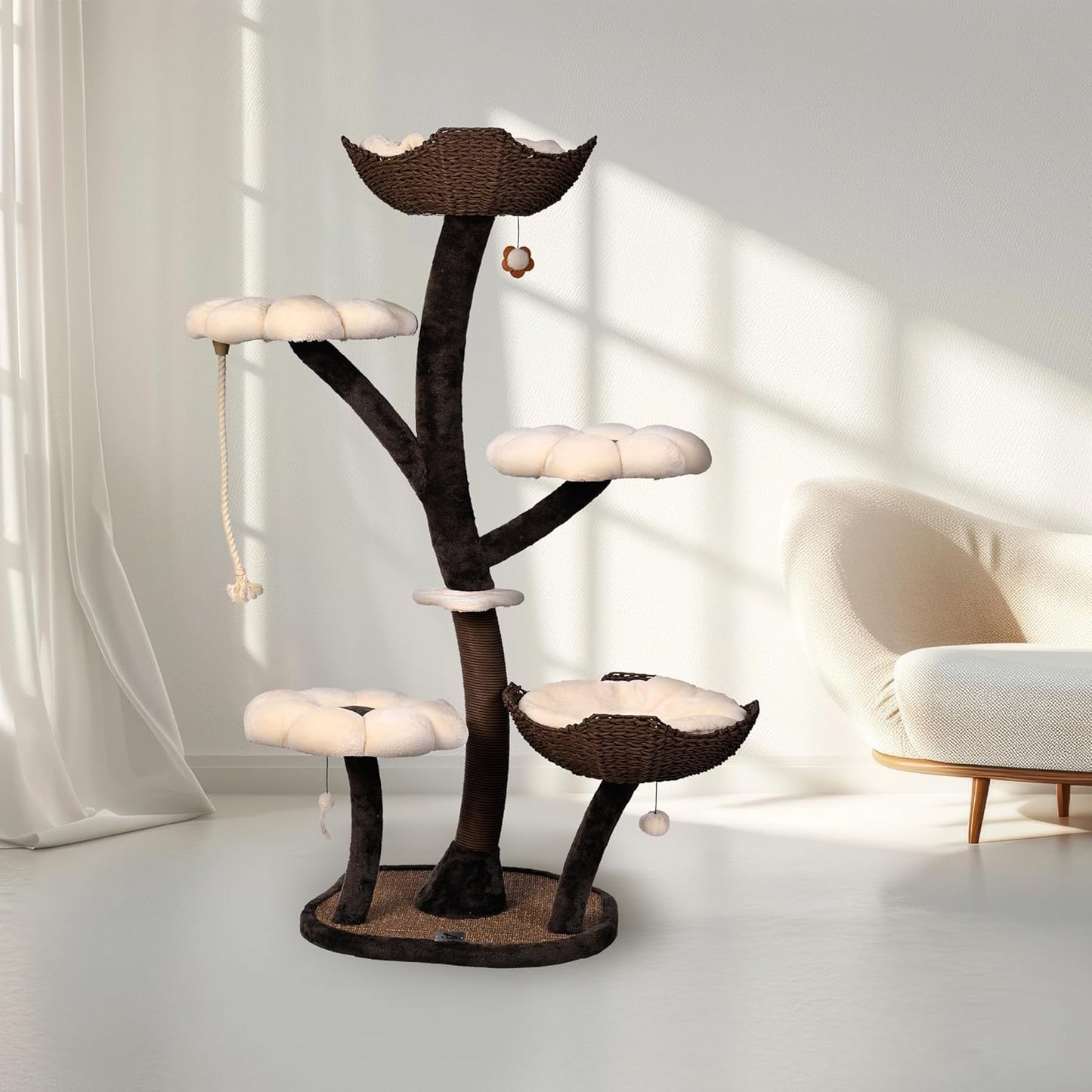 Krabpaal – Krabmeubel – Kattenboom – Klimpaal – Kattenmeubel – 145 cm Hoog – Duurzaam Sisal & Stevig Ontwerp