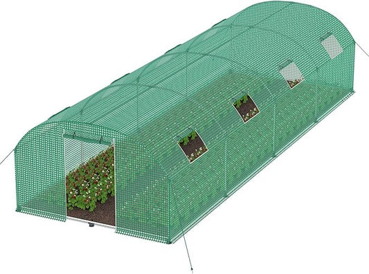 Kweektunnel – Foliekas – Tuinkas – Broeikas – Plantentunnel – 3x8x2 Meter – UV-bestendig en Winterbestendig – Versterkt Verzinkt Stalen Frame