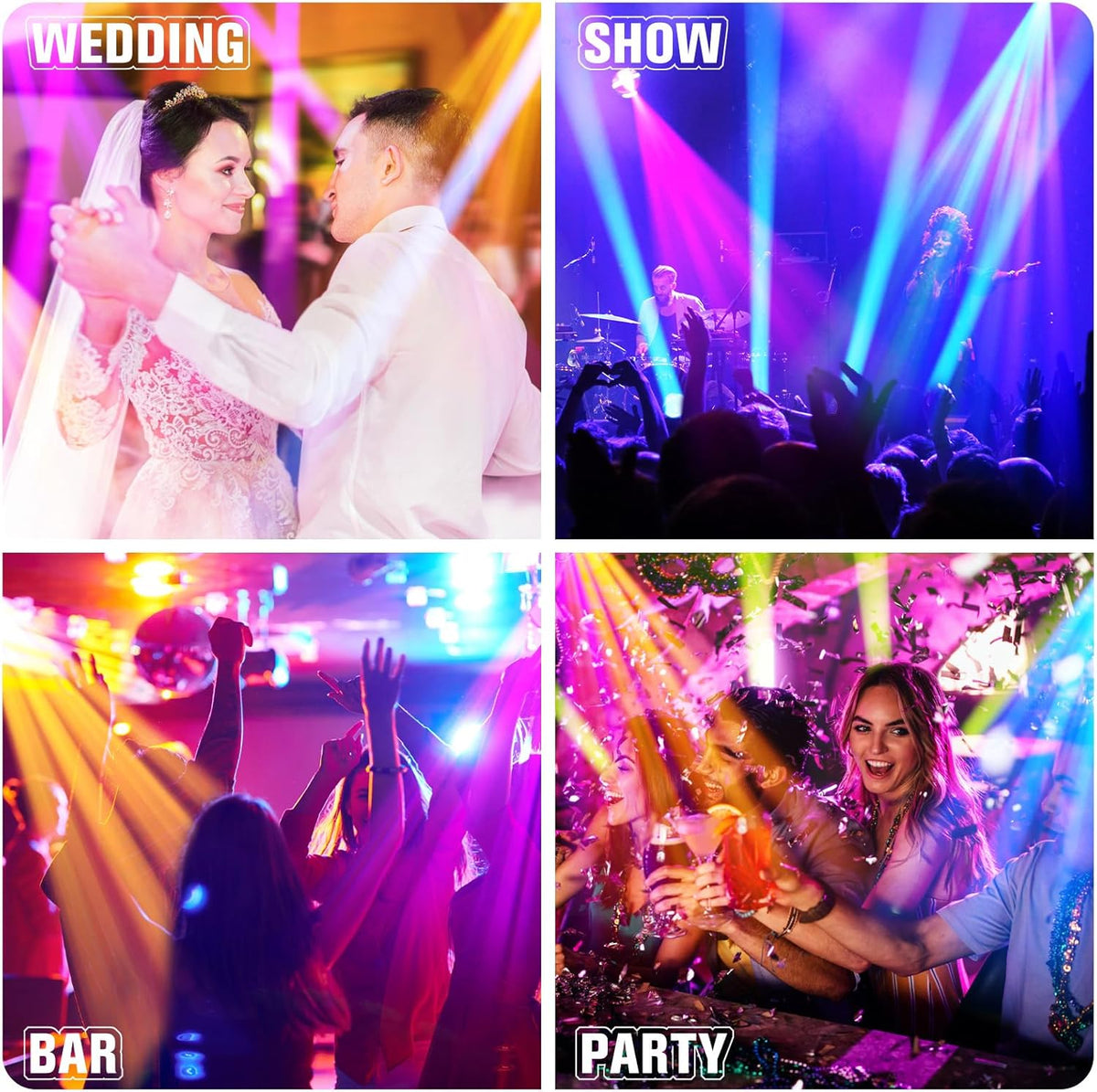 150W Moving Head LED DMX512 Spot Beam RGBW Wash GOBO 18 Prisma DJ Disco Stadion Feestlicht voor Bruiloft Lichtshow Bar Club Kerstmis