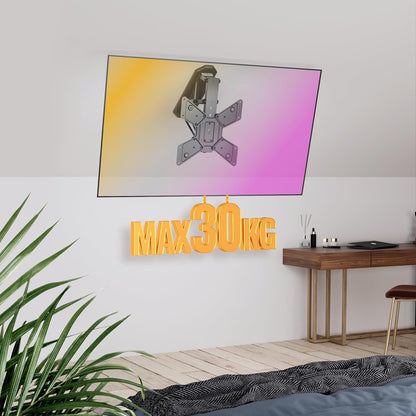 RICOO TV plafondhouder, elektrisch, inklapbaar, voor 23-55 inch, universele tv-beugel plafond SE0544, tv-houder, tv-lift, plafondhouder voor televisies tot 30 kg met max. VESA 400 x 400 mm