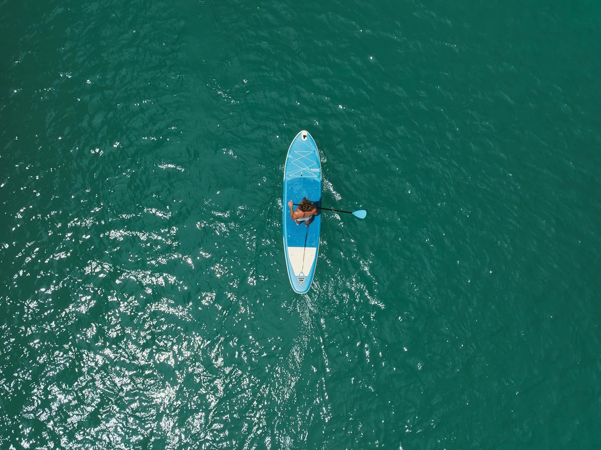 Wattsup - Sup Stand Up Paddle Opblaasbare Marlin 12'5-378x89x15cm Dropstitch - Compleet Pakket: peddel leash pomp draagtas - Tot 185kg -Blauw