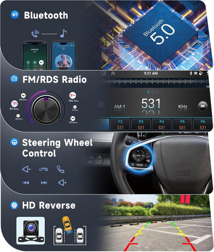 Autoradio Android 13 voor Peugeot 107 / Citroën C1 / Toyota Aygo 2004-2014 – Android autoradio – Multimediasysteem – Navigatiesysteem – Car stereo – 10,1 Inch HD IPS Touchscreen – Draadloze CarPlay en Android Auto
