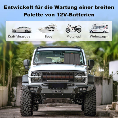 50 W 12 V zonne-auto-acculader, zonnepaneel maintainer draagbaar waterdicht power zonne-onderhoudslader voor boot, auto, camper met alligatorclip