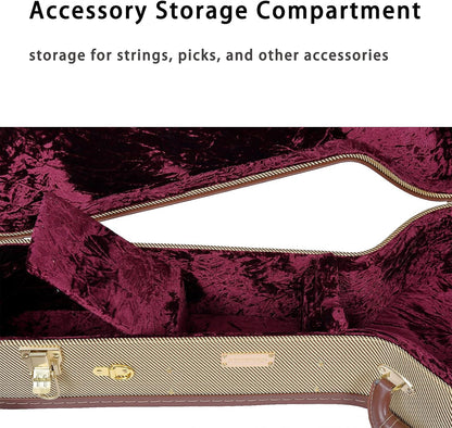 Crossrock Hard-Shell Houten Koffer voor Telecaster en Stratocaster Stijl Elektrische Gitaren met Verwijderbare Schouderriemen-Tweed (CRW700STTW), Tweed, Elektrische St