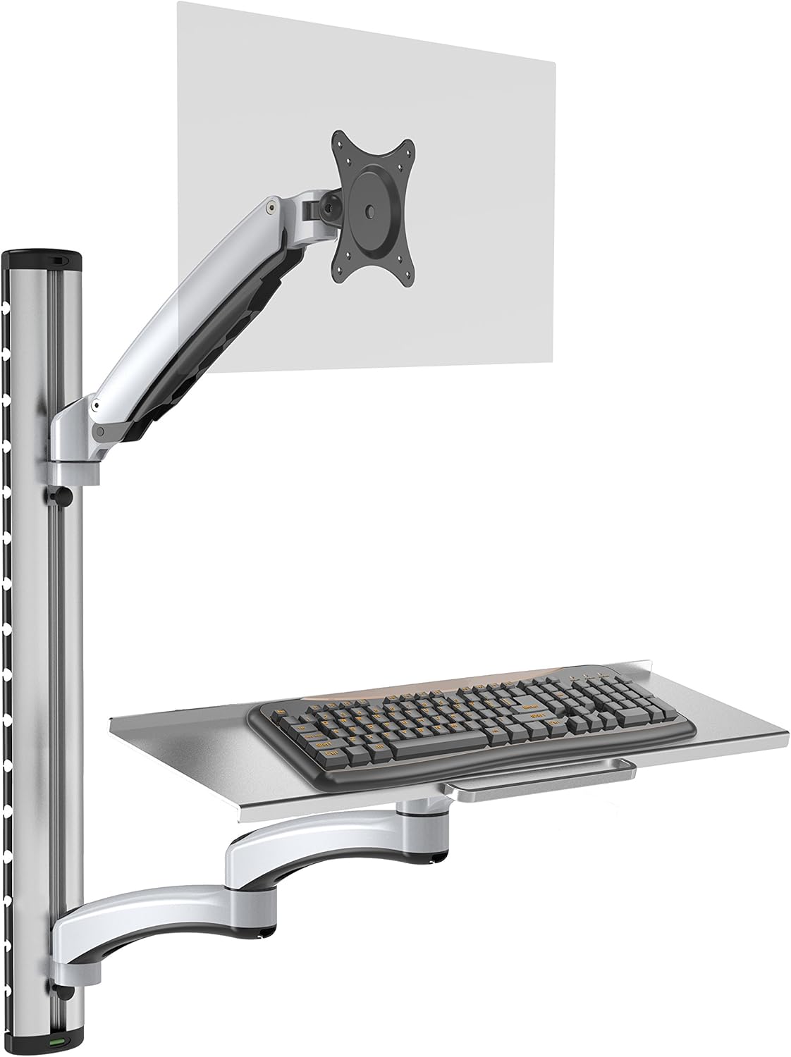 HFTEK - FY02CWS - Monitor houder muurbeugel voor schermen van 13-27 inch met VESA 75/100 - Toetsenbordhouder