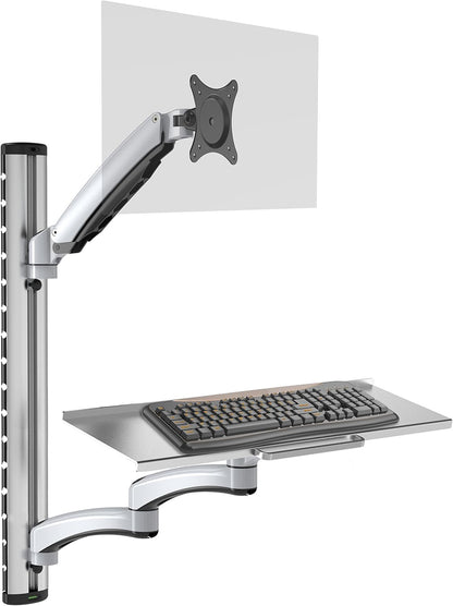 HFTEK - FY02CWS - Monitor houder muurbeugel voor schermen van 13-27 inch met VESA 75/100 - Toetsenbordhouder