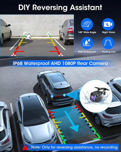 11,26 inch Carplay Display Wireless CarPlay & Android Auto Display Buddy Display met 1080p achteruitrijcamera, Car Play scherm met Bluetooth/GPS-navigatie/spraakherkenning/OEM Style houder