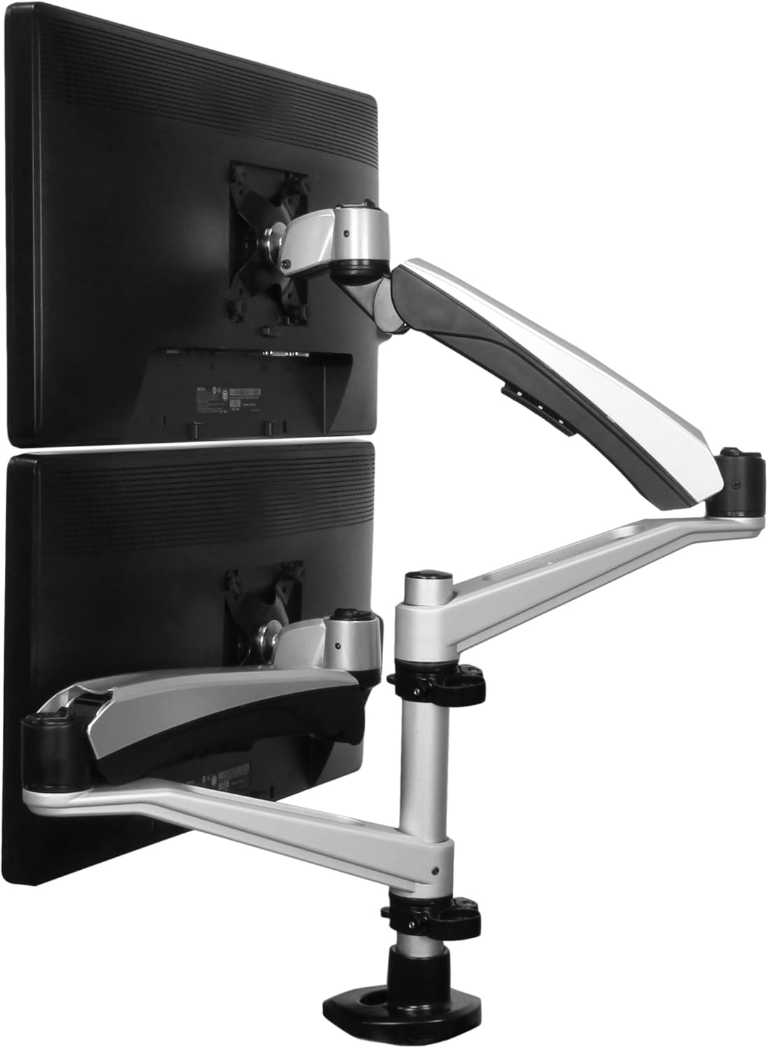 StarTech.com Dubbele monitorhouder met volledig beweegbare arm, stapelbaar, verwisselbare armen en veerondersteunde hoogteverstelling