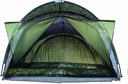 Solar Tackle Green Undercover Camo Capsule (geschikt 2-Man Bivvy) met elastische schakelaars, geïntegreerd grondblad, binnengaas, versterkte bevestigingslussen, eenheidsmaat