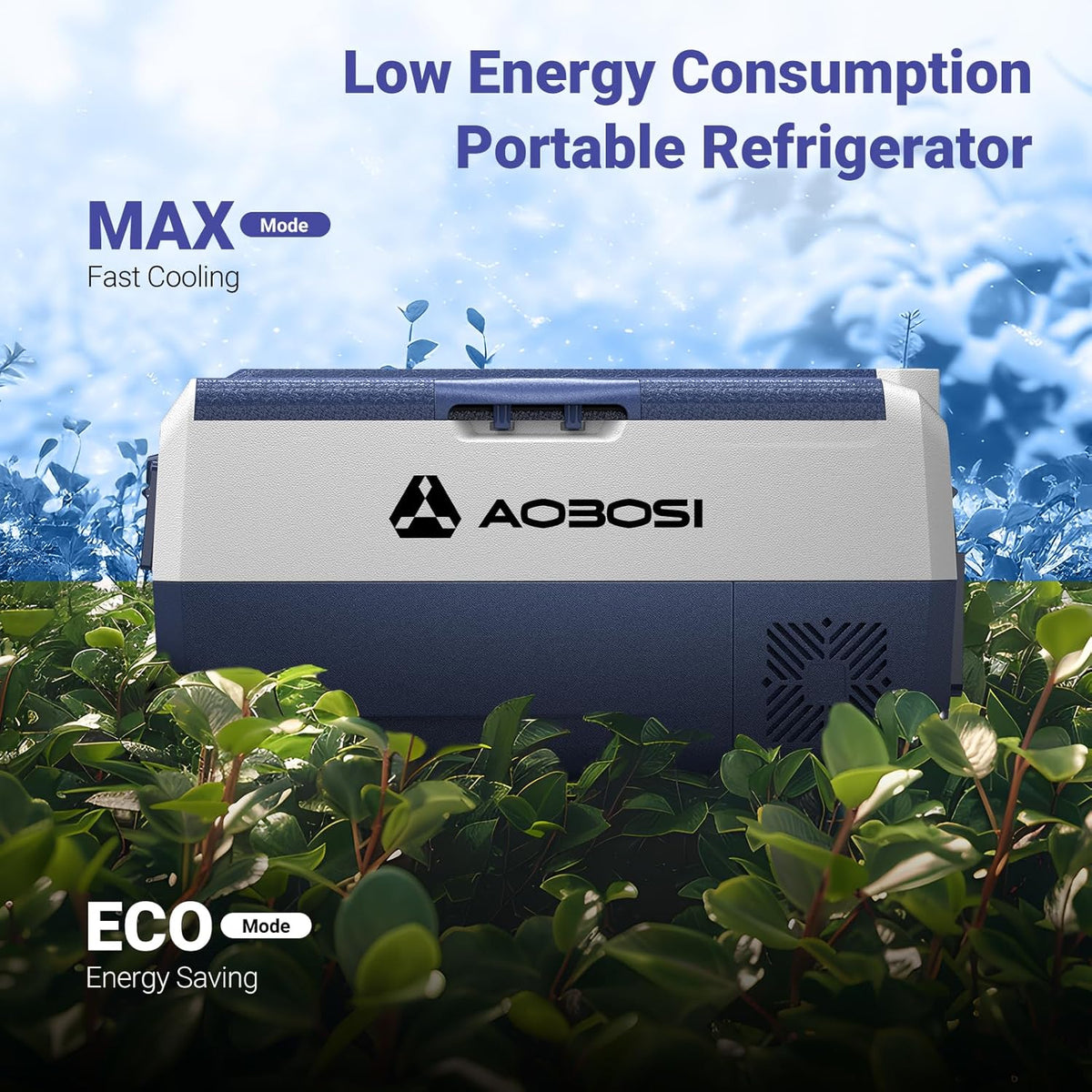 AAOBOSI Compressor-koelbox, 36 l, koelbox auto met wifi-app-bediening, 12/24 V en 100-240 V, elektrische koelbox, tot -20 °C, voor auto, vrachtwagen, boot, camper, camping, afzonderlijke zone