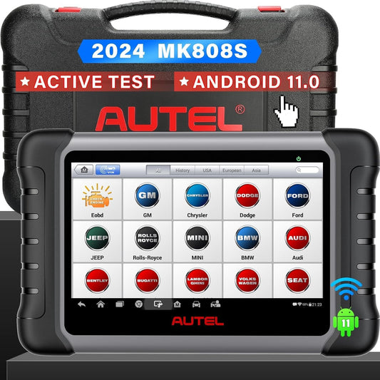 Autel MaxiCOM MK808 Multibrand Android Scanner voor Diagnostische en Reset Olie, Remmen, Batterij, Stuurhoek, Diesel Deeltjesfilter en Sleutelcodering met Full Tyre Pressure Service TPMS