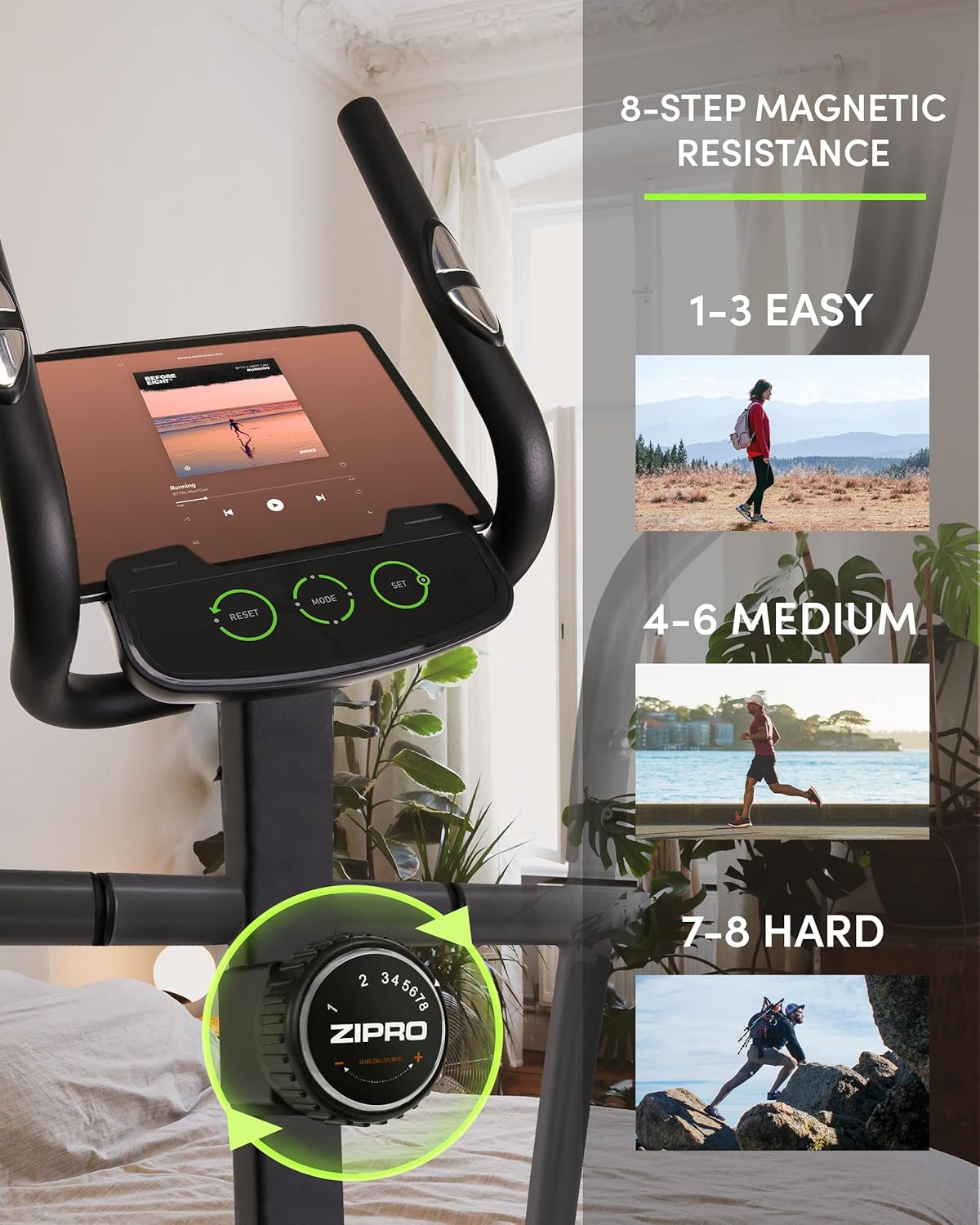 Zipro Hulk Magnetic Elliptical Cross Trainer for Adults, up to 150 kg, Black, One Size, One Size - QUORE
