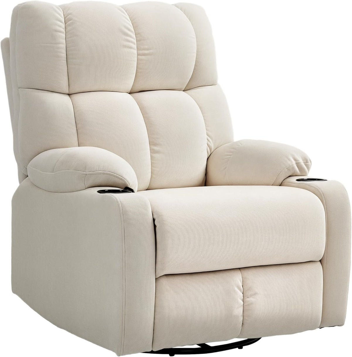 HOMCOM Relaxstoel, televisiestoel met ligfunctie, ligstoel, stoel met verstelbare rugleuning, voetensteun, relaxstoel met linnenlook voor woonkamer, slaapkamer, beige