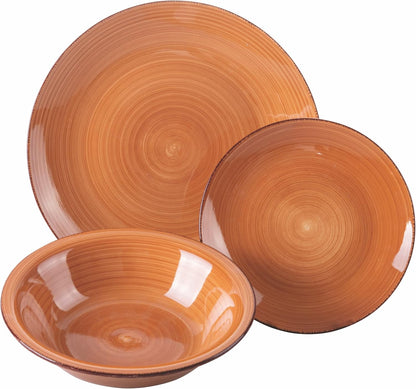 Tafelservies Chocoladebruin – Servies – Serviesset – Bordenset – Dinerset – 18-delig Voor 6 Personen – Aardewerk, Magnetron- en Vaatwasserbestendig