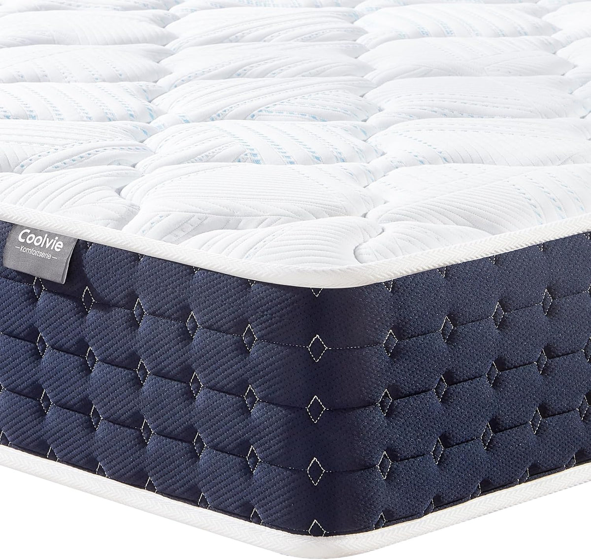 Coolvie Matras, 160 x 200 cm, orthopedische 7-zone pocketveringmatras, H3, hoogte 20 cm, met gel-traagschuim voor zijslapers en rugslapers, Oeko-Tex gecertificeerd