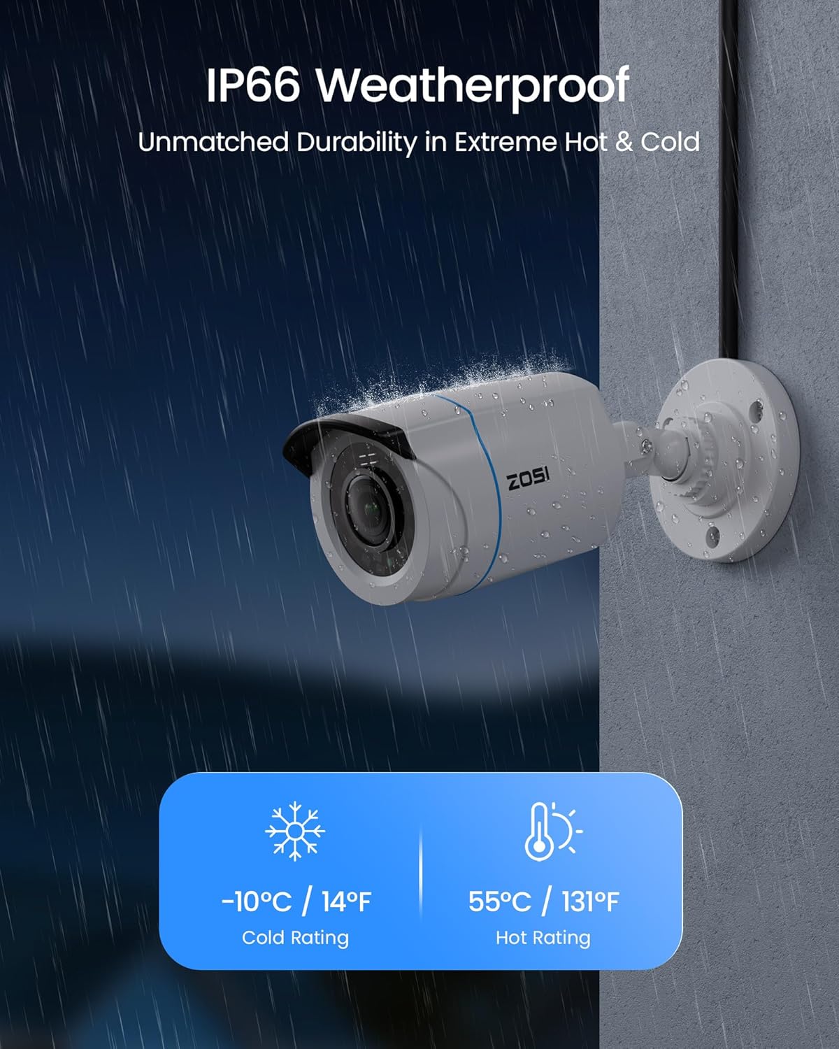 ZOSI IA CCTV-systeem – intelligente detectie van personen/auto, 12 camera's hoek 90°, nacht 24 m, DVR 16 CH + 4 TB