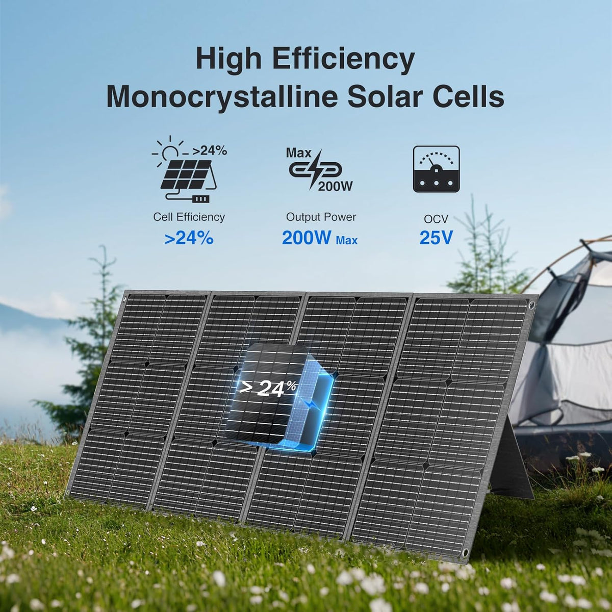 Zonnepaneel draagbaar – Zonnepaneel opvouwbaar – Solar Charger – Draagbare oplader – Powerstation zonnepaneel – 200W vermogen – Verstelbare standaard