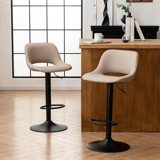 YOUNIKE Bar stool set of 2 khaki - QUORE
