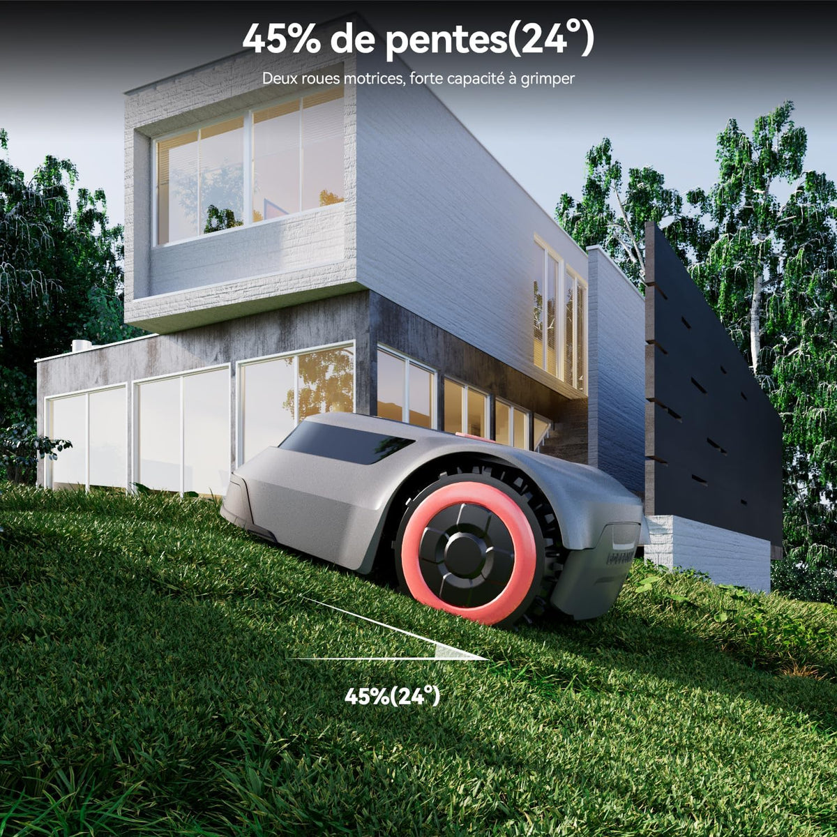 Redkey MGC1000 Smart Robotmaaier met Begrenzingskabel voor 1000 m² - C-TOF-Technologie, Padplanning & Kaarttekening, 45% Hellingsvermogen, Stille App-bediening, 57 dB