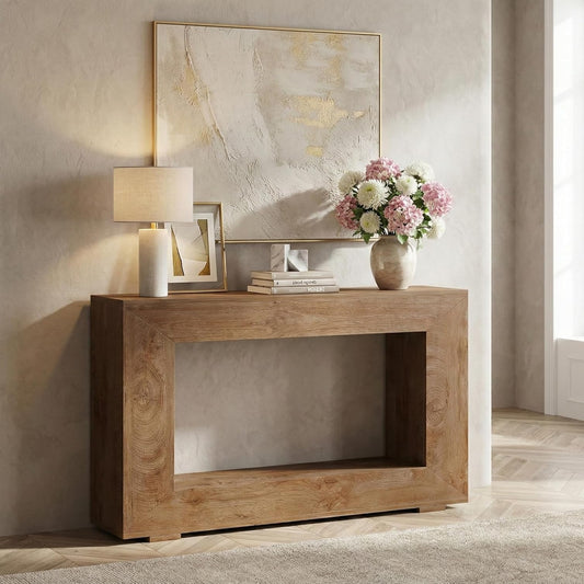 Console Tafel – Sidetable – Halmeubel – Bijzettafel – Entreetafel – Landelijke Sfeer – 120x30x83,5 cm – Duurzaam Spaanplaat - QUORE
