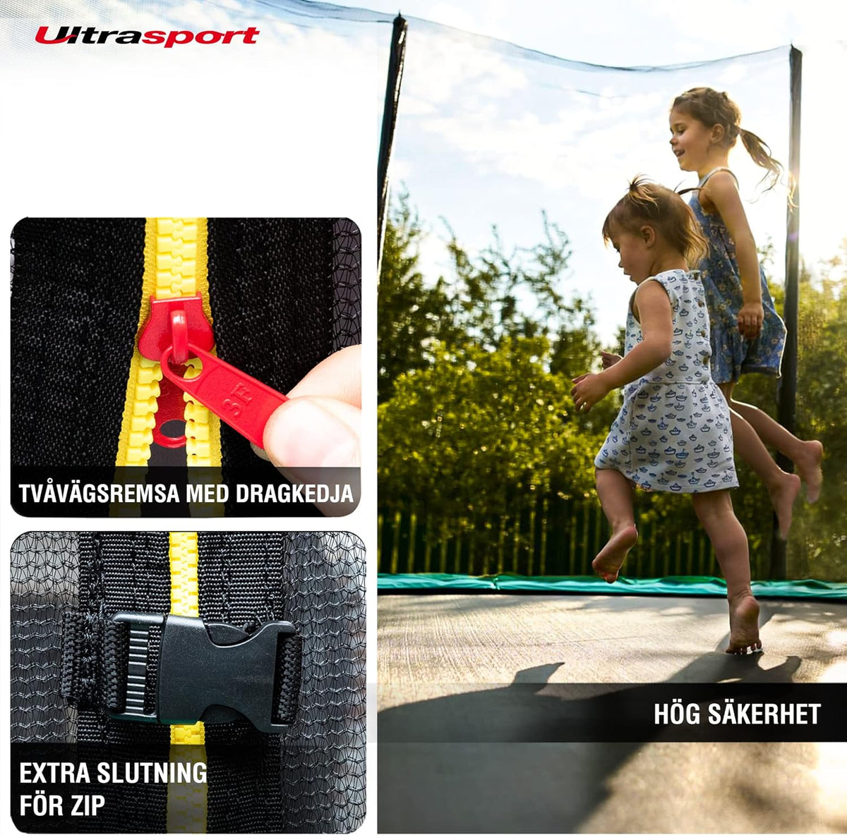 Ultrasport Tuintrampoline, Lotus, Rond, Rechthoekig, incl. Veiligheidsnet, Verschillende Maten, 213cm tot 420cm, Nieuwe Trampoline, Weerbestendig, Buiten Trampoline, Hoge Belastbaarheid