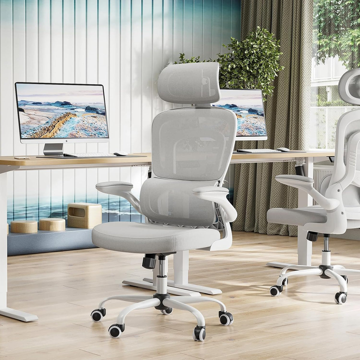 Ergonomische Bureaustoel – Computerstoel – Bureau Stoel – Office Chair – Managersstoel – In Hoogte Verstelbaar – Ademend Polyester Met Lendensteun