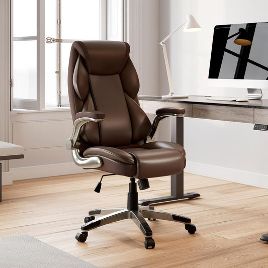 EUREKA ERGONOMIC Office Chair, Home Office Computer Chair Made of Leather High Back