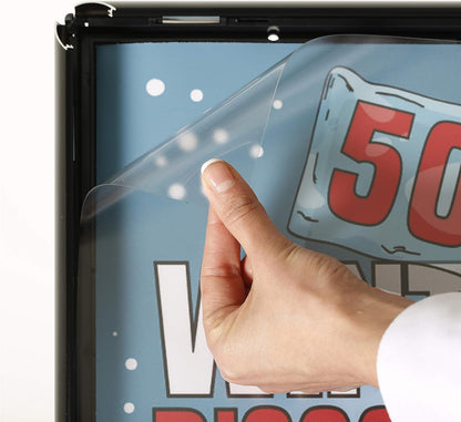 Infostandaard DIN A3 – Posterstandaard, Affichestandaard, Menustandaard, Displaystandaard – Zwart, Staand En Liggend Inzetbaar – Klik- En Klapframe – Zware Aluminium Voet, 1,20 M Hoog