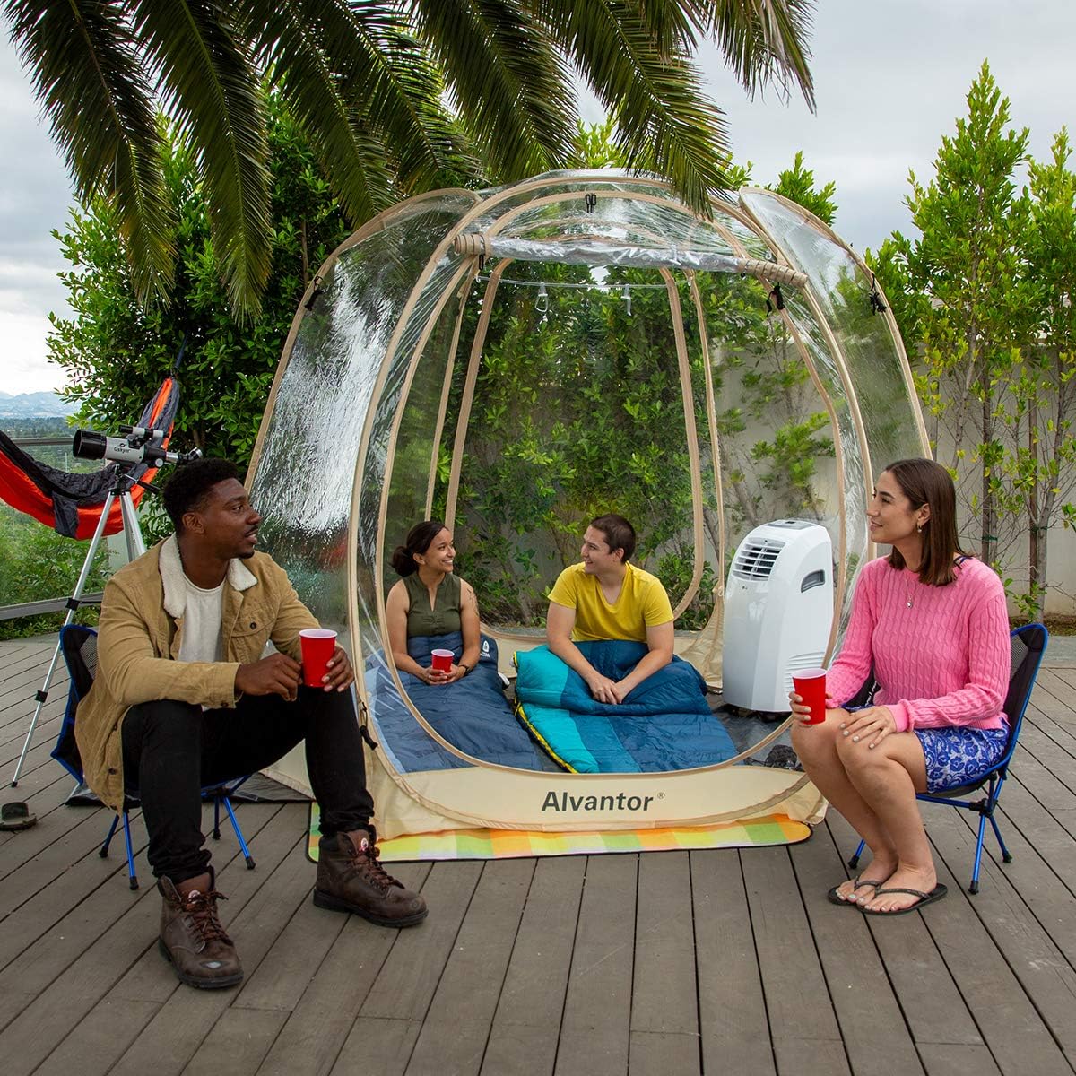 Alvantor Winterscherm Huiskamer Campingtent Luifel Tuinhuisjes 4-6 personen voor terrassen, grote extra grote weerpod, premium kas instant pop-up tent, sneeuw- en regenbescherming (10'x10')