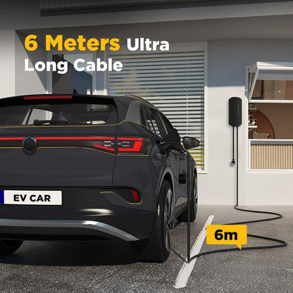 Morec EV laadstation ev oplader 7 kW / 11 kW / 22 KW type 2 EU standaard IEC 62196-2 stekker met stroomkabel voor verdeelkast draagbare snelle wandbox 6,1 m (YM30C-11KW-T2-CEE)