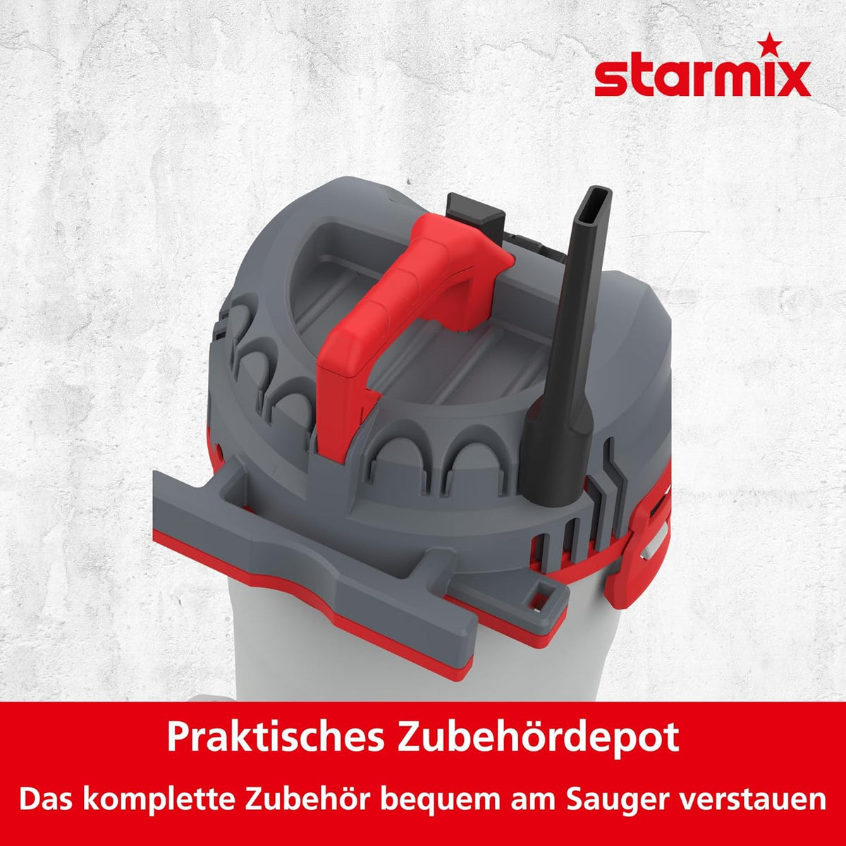 Starmix Flexo AP-1420 Nat- en droogzuiger met stopcontact, 1400 watt, industriële stofzuiger met reservoir van 20 liter, met blaasfunctie, filterreiniging max. 216 mbar, stofzuiger voor bouwplaats +