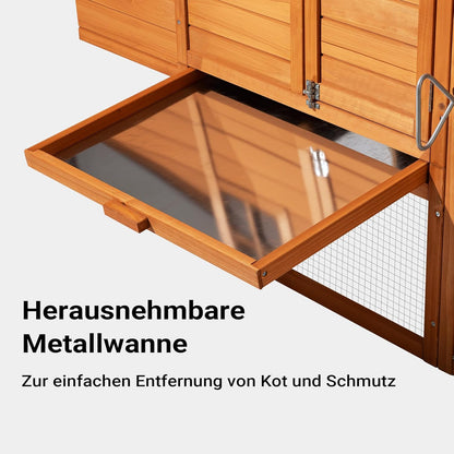Chicken coop freeway and nesting box, spruce wood, 1720x660x1200mm, galvanized grid, excrement tray - QUORE