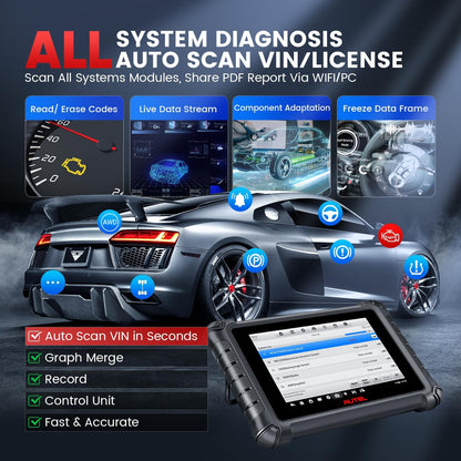 Autel MaxiCheck MX900 Scanner, 2025 Bidirectional Scan Tool with 3000+ Active Test, DoIP&CAN FD, 40+ Service, EU Ver. of MaxiCOM MK900 MK900BT, Up of MK808BT MK808S MX808S, All-Sys Diagnose, 11OS