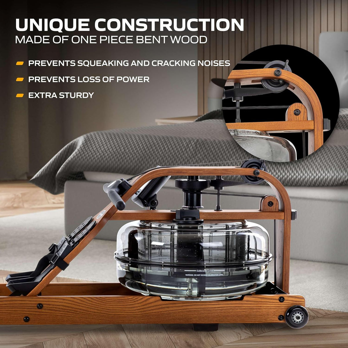 Fluid Rower Viking 3V Rowing Machine + Smartphone Holder - Folding - Rowing Machine with 5 Resistors - Rowing Machine for Home - Bluetooth - Adjustable - Includes Heart Rate Function - QUORE