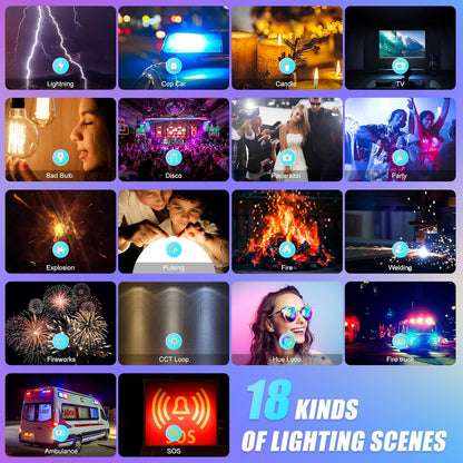 GVM Led-videolamp, paneel met statief, set van 2, 40 W, 800D RGB, fotografie, studiolicht, app-bediening, 3200K-5600K videoconferentielicht, 18 lichteffecten voor studio, fotografie, YouTube streaming