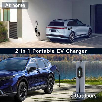 Mobile Wallbox 11 kW 5 m, 6-16 A 3-fasig type 2 oplaadkabel, draagbare EV oplader met digitaal display, instelbare stroom, mobiel laadstation voor elektrische voertuigen