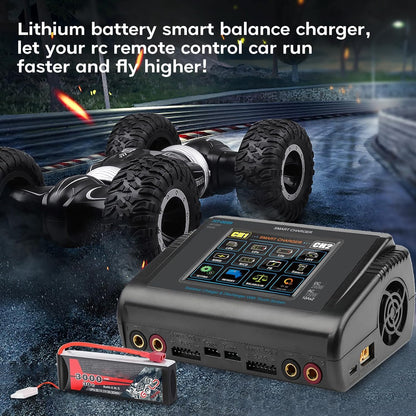 Batterijoplader – Acculader – LiPo Oplader – Balancer – Ontlader – Dual Kanaals – Touchscreen Display – 150W AC / 240W DC