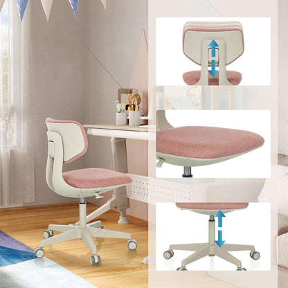 hjh OFFICE Kinder bureaustoel KID CLASSIC Stof Roze